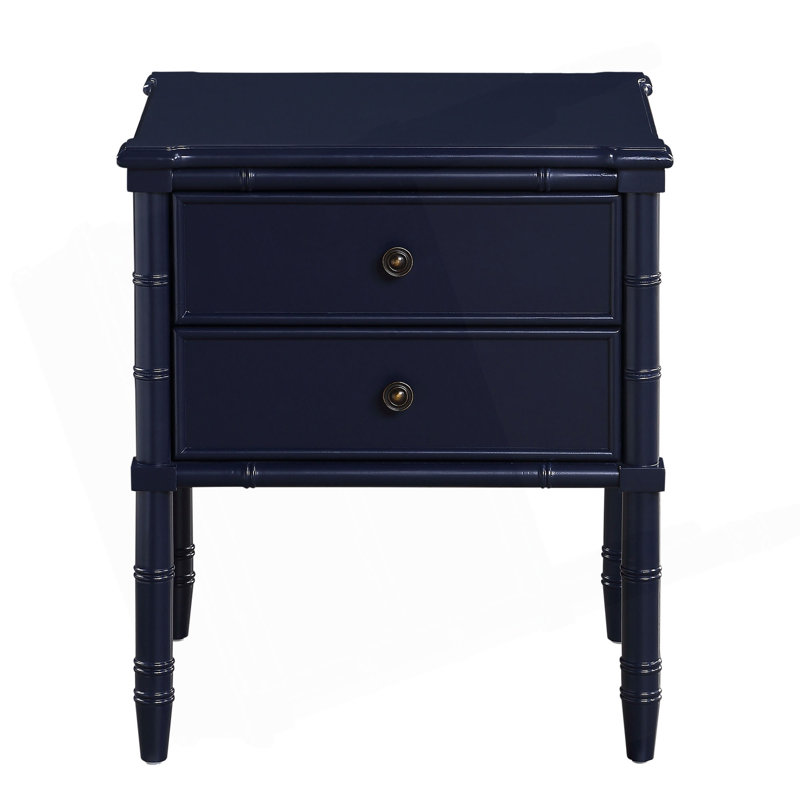 Emmett 2 Drawer Nightstand, Dark Blue