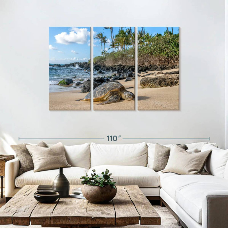 Tortue de mer, île d'Oahu, H 48 po x l 74 po