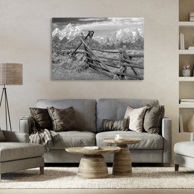 Grand Tetons Mountains & Fence, toile par MJ Photographie