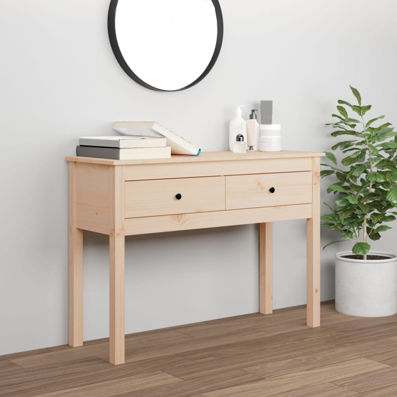 Wightman 100Cm Solid Wood Console Table, Honey Brown, 75 H x 100 W x 35 D
