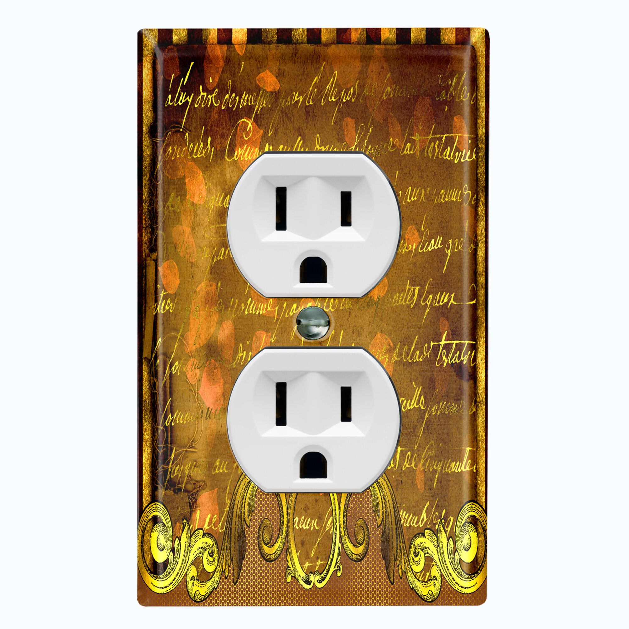 WorldAcc Damask 1-Gang Duplex Outlet Wall Plate | Wayfair