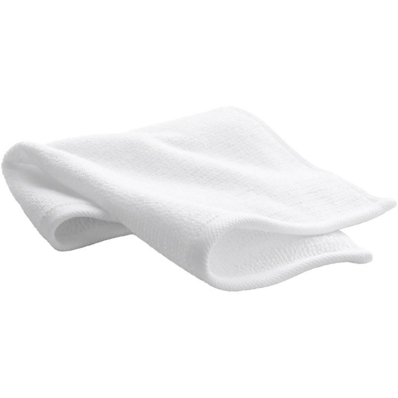 Bath Linens Washcloth with Textured Weave, White