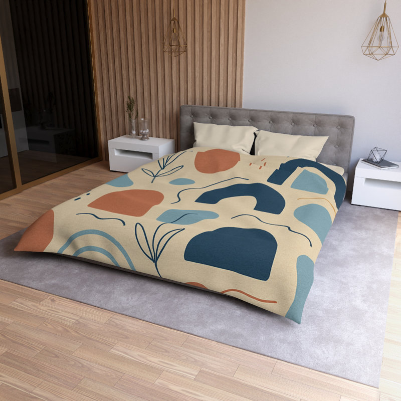  Duvet Covers No 1 Single Piece, Queen Duvet Cover, Cream/Blue