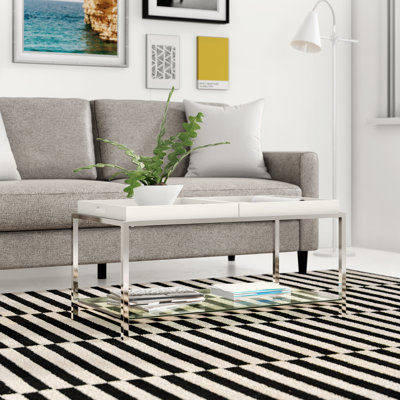 Table basse avec tablette et plateaux amovibles 34,75 po Planas