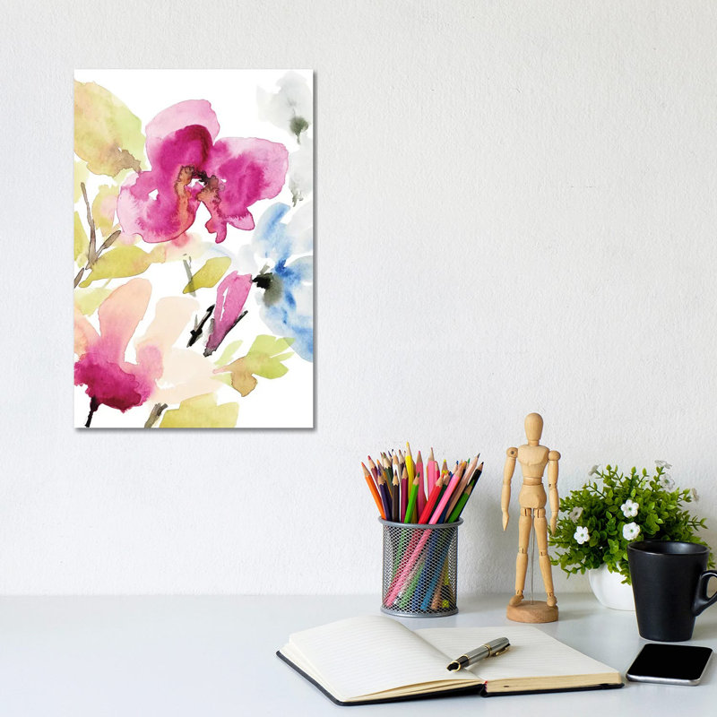 Peaceful Florals II by Lanie Loreth - Wrapped Canvas Painting, 20.32 cm H x 30.48 cm W
