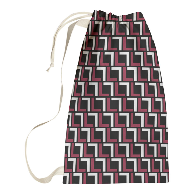 Arizona Fabric Laundry Bag with Handles, Large (36" H x 28" W), Red/White/Black