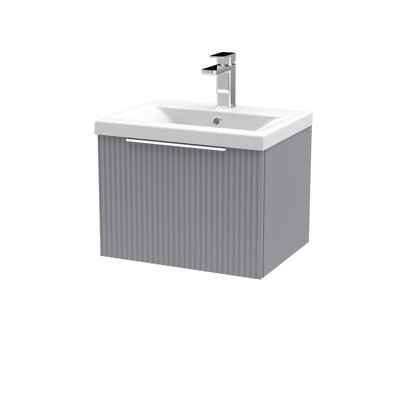 Fluted 510 mm Single Vanity with Drop In Basin