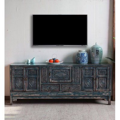 Republican Style Distressed Elm Wood TV Stand