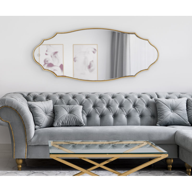 Miroir mural NEGAUNEE, Doré, 20 po x 42 po