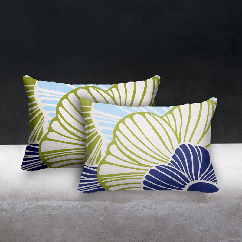 Polyester / Mélange de polyester Housse de coussin rectangulaire intérieure / extérieure lombaire et insert, Chartreuse