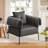 Upholstered Armchair with Thicker Seat Cushion and Pillow-2087373628