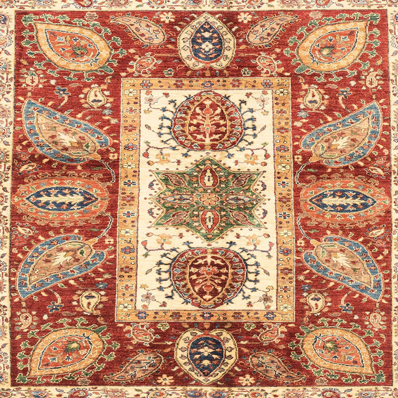 Tapis abstrait moderne 3378, Carré 6 pi