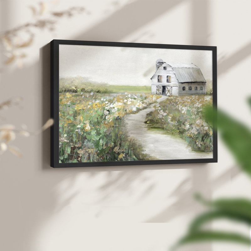 Quiet Meadow Farm -Framed Print - Restickable, Black, 16" H x 20" W