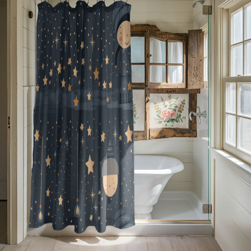 Starry Christmas - Rideau de douche Premium, H 74 po x l 71 po