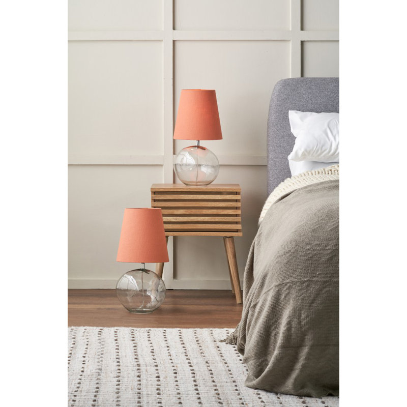 Mila Glass Table Lamp, Orange
