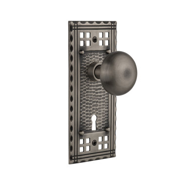 Bouton de porte mortaise intérieur new york avec plaque longue Craftsman