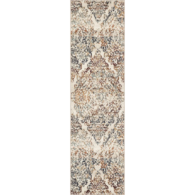 8' Ivory Oriental Dhurrie Runner Rug