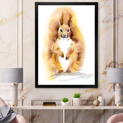 Portrait d'un écureuil orange - peinture sur toile