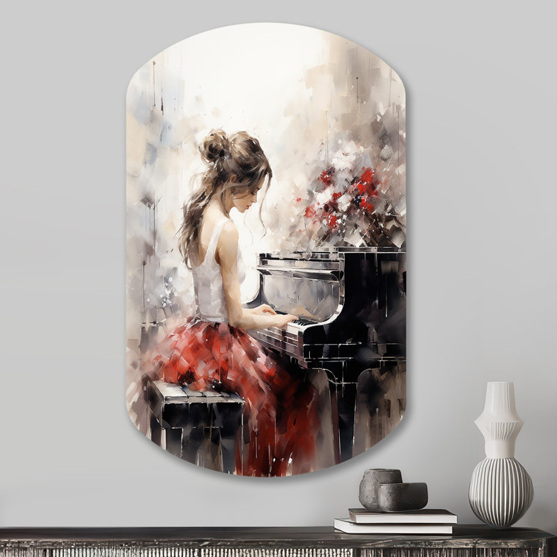 Isenberg - Art mural asymétrique en métal en forme de cylindre de musique, H 31 po x l 19 po
