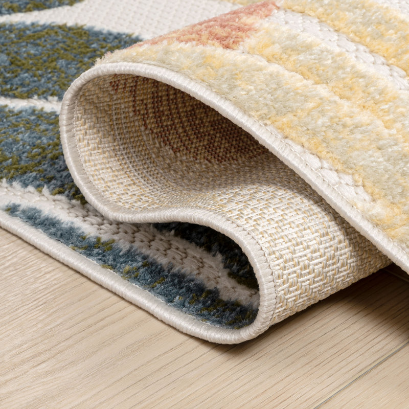 Tapis d'intérieur / extérieur Monstera, Rectangulaire 3 pi x 5 pi, Crème / Multicolore