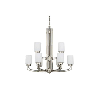 9 - Light Dimmable Tiered Chandelier