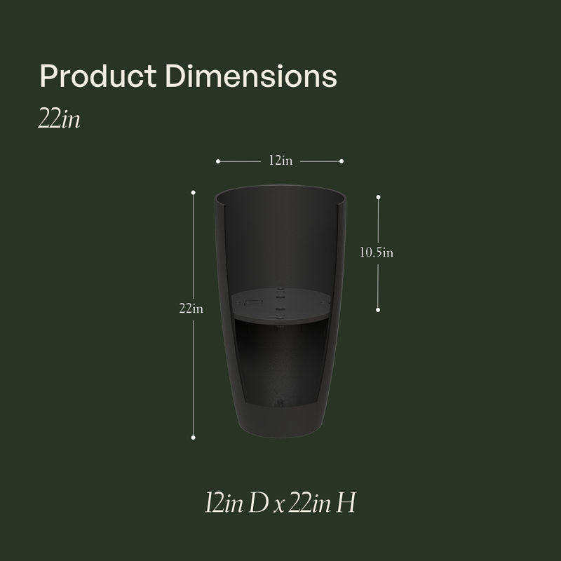 Ensemble de 2 jardinières de 56 cm de hauteur avec plateau amovible, chai, 22in, Chai, 2