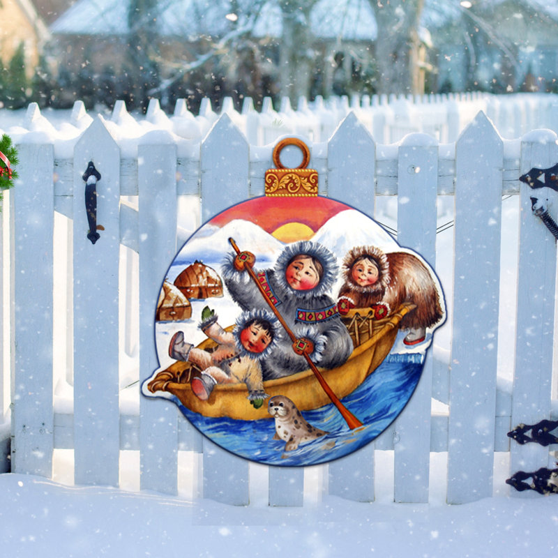 Décoration murale avec porte de noël en forme de noël north pôle