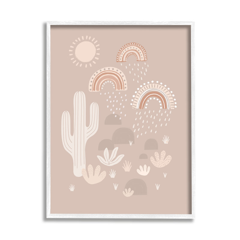 «Mute Desert Landscape Triple Rainbow Soft Cactus» par Nancy McKenzie - impression, H 30 po x l 24 po