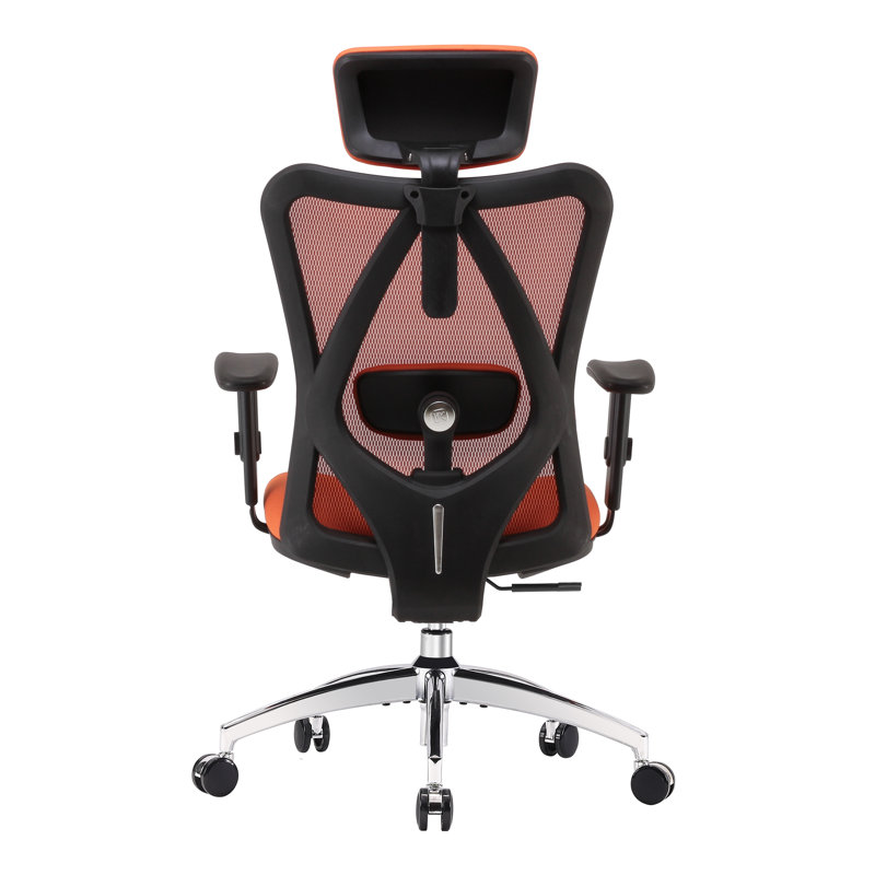 Ashendon Ergonomic Mesh Office Chair with Adjustable Lumbar Support and Padded Armrests for 300lbs, Orange