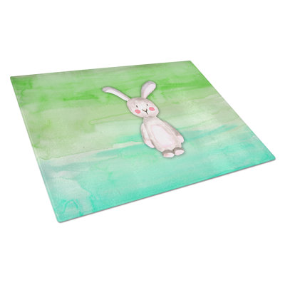 Caroline's Treasures Tempered Glass Bunny Rabbit Watercolor Cutting Board