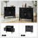 Dyals Traditional 27"Tall Nightstand Design Rattan Cabinet Doors  with Built-in Power Outlet and Adjustable Shelf (Set of 2)