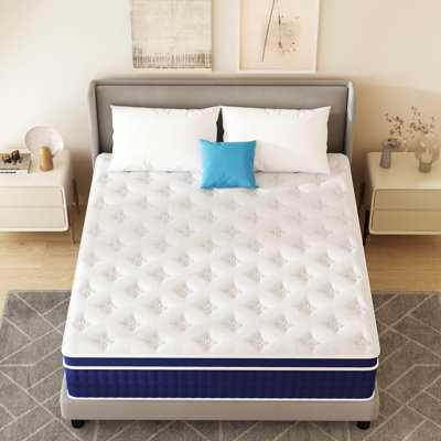 Creevery 30cm Medium Hybrid Spring Mattress In A Box Pillow Top Mattress