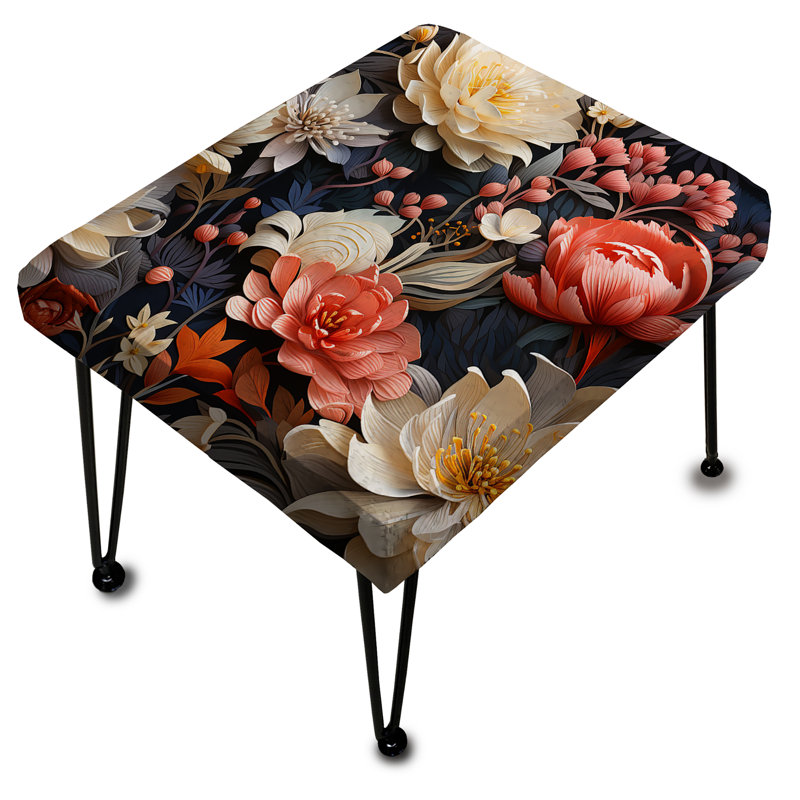 Florescence à motif floral - Repose-pieds rectangulaire floral