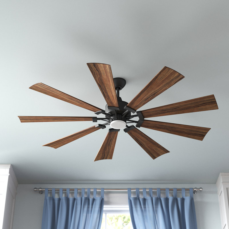 Ventilateur de plafond à DEL 60 pouces à 9 pales avec télécommande et ensemble d'éclairage inclus Leavitt