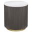 Ensemble de 3 tables basses et d'appoint rondes Jiya, dessus en marbre blanc, gris anthracite