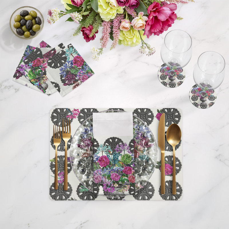Pistils Metal Bouquet Pebble 17.5" Vinyl Placemat