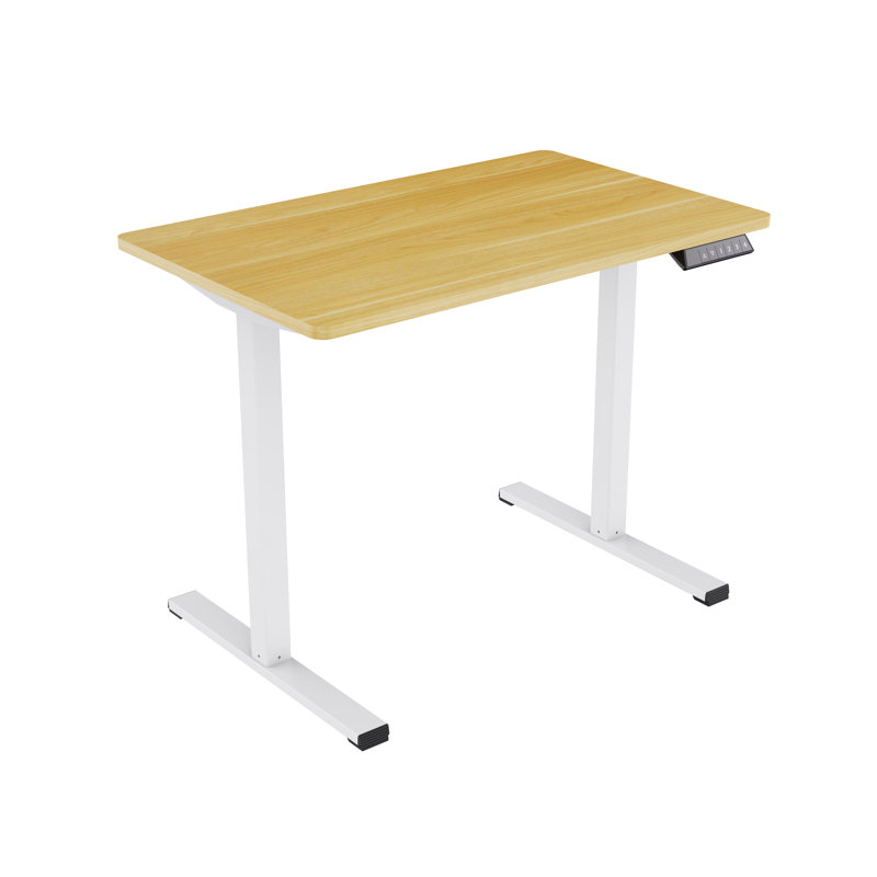 Bureau de travail électrique debout à hauteur réglable, H 28,7 po x l 31,5 po x P 19,7 po, Érable / Blanc