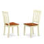 Ensemble de table de salle à manger 7 pièces composé d'une table de salle à manger rectangulaire avec rallonge papillon et 6 chaises en bois, babeurre et cerisier-133692495-22257342-133692491
