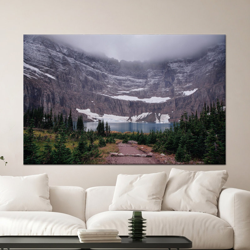 Toile imprimée: art de paysage de montagne lac Iceberg, décor moderne, toile tendue 1P, H: 35,4 po x l: 59,1 po
