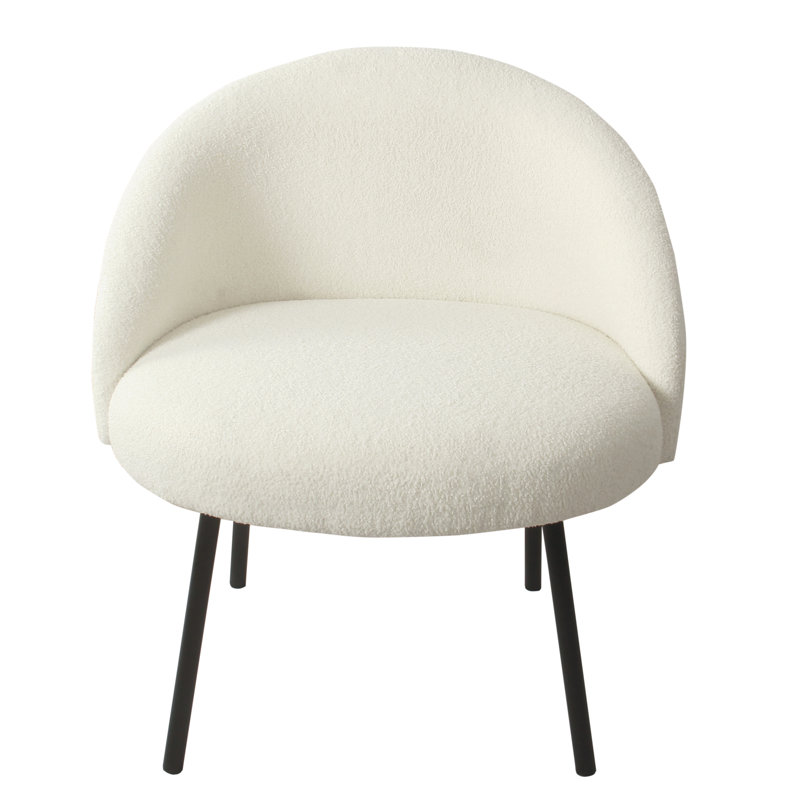 Chaise d'appoint rembourrée Esko, Sherpa crème