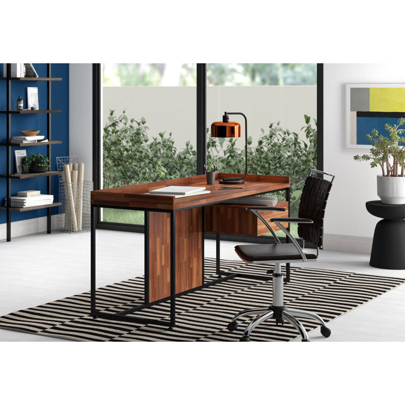 Nima Concrete Top End Table - Black