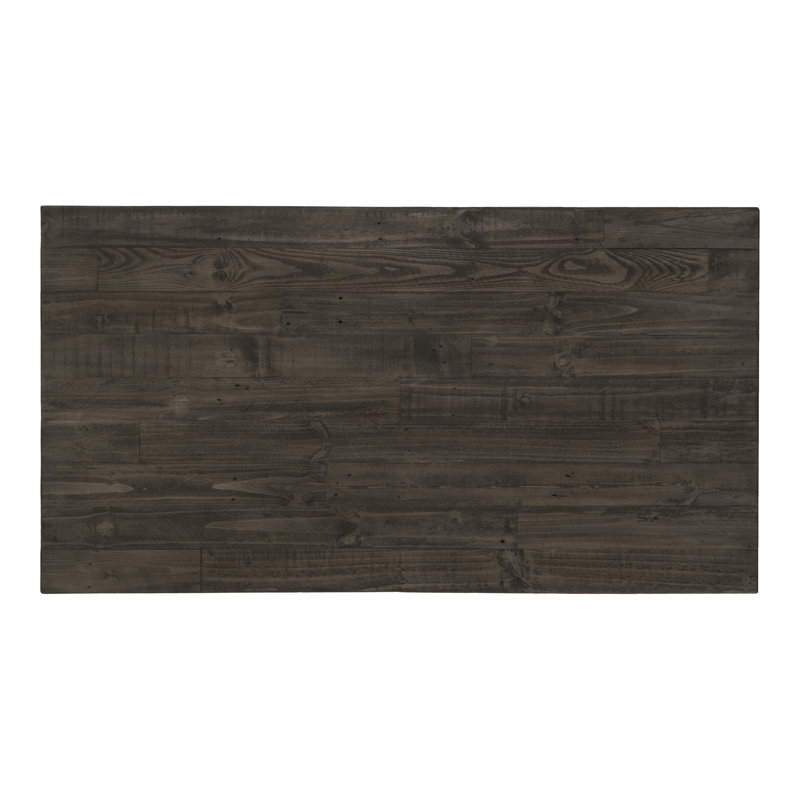 Libra Solid Wood Dining Table, Dark Gray
