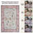 GLN Rugs Traditional Collection - Machine Washable Area Rug, Traditional Washable Rug, Non Slip Washable Rug, Low Pile Chenille Living Room Rug, Bedroom Rug, Kitchen Rug (Pink and Gray Rug)-66446190