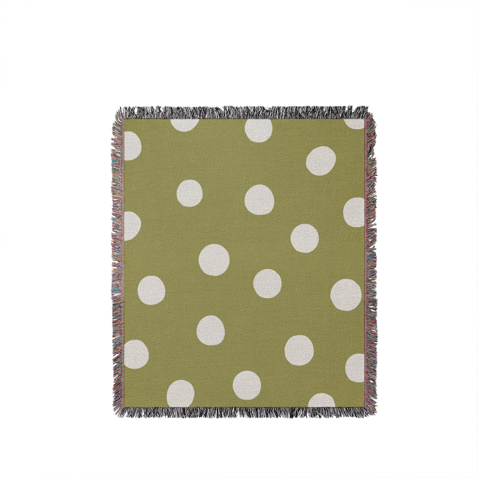 Leonore Cotton Hand Woven Throw Blanket, 50" x 70"  – Full/Double, Chartreuse