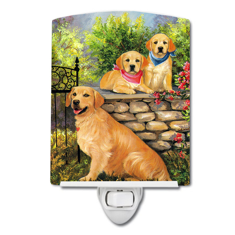 Veilleuse Westie, Golden retriever à la porte
