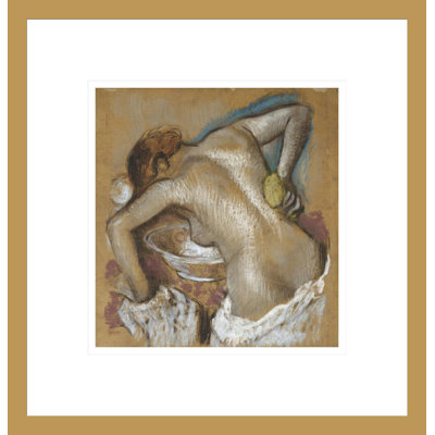 Woman Washing her Back with a Sponge by Edgar Degas -Framed Giclee Print