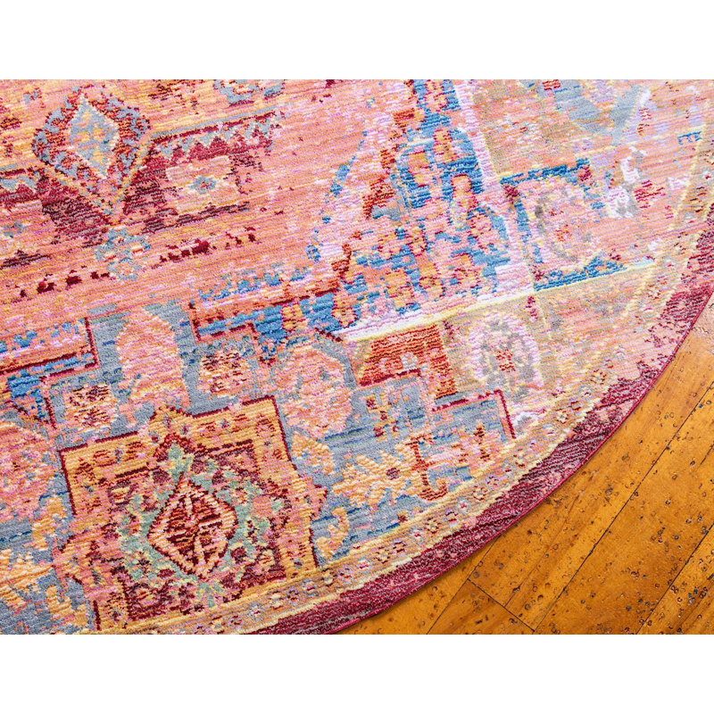 Donminique Geometric Indoor Rug, Round 6'