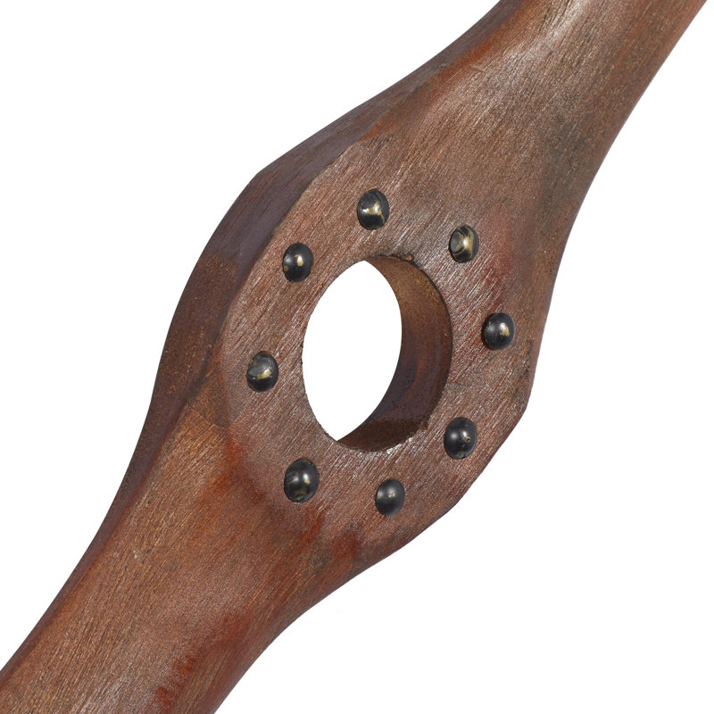 Dayina Wood 2 Blade Airplane Propeller Brown Wall Decor with Aviation Detailing
