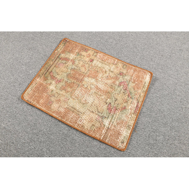 Vintage Handwoven Turkish Rug - Distinctive Small Carpet with Traditional Design