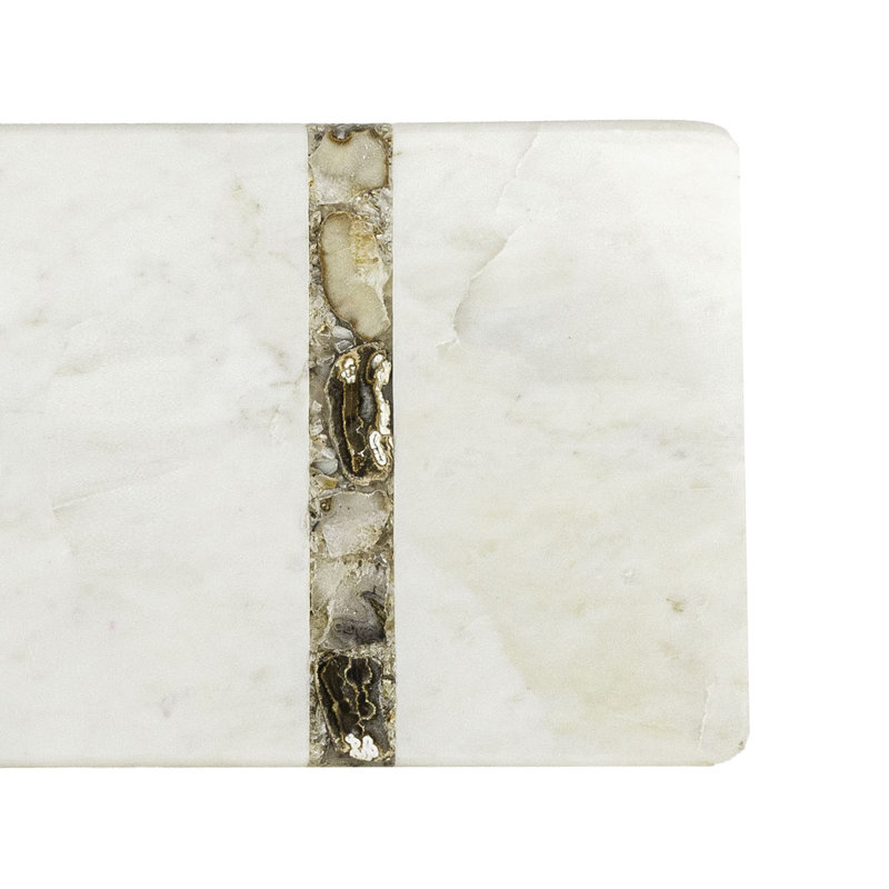 Foreside Home & Garden Brown Agate and Marble Serving Board